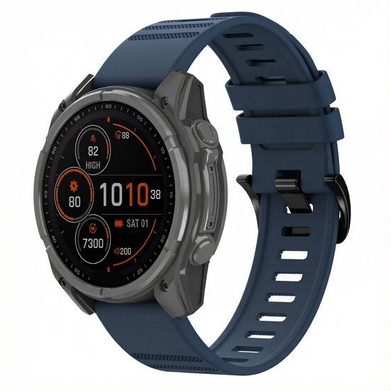 imoshion Stripe Siliconenbandje - Geschikt voor Garmin 22 mm aansluiting - Donkerblauw