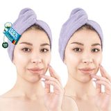 Hammetex Haarhanddoek 2-delige Set met Knoop, 100% Katoen