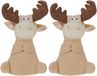 Home & Styling Deurstopper gewicht Rendier of hertje - 2x - 1 kilo - beige - polyester - 20 x 30 cm