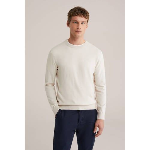 WE Fashion trui fijn gebreid beige