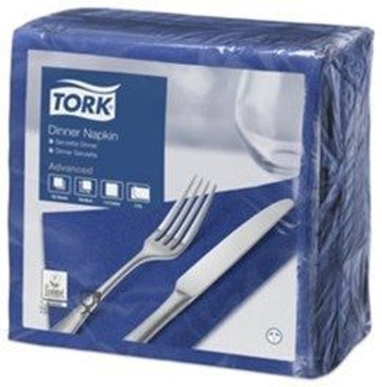 Tork tissue servet 39x39cm 2-laags 1/4-vouw midnight blue 12x150