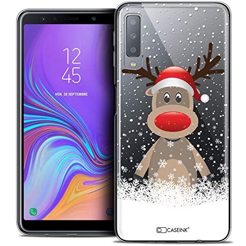 Caseink Beschermhoes voor Samsung Galaxy A7 2018 - Kerstmis 2017 - hert op muts