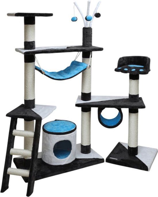 Kerbl Creativ Krabpaal - Blauw/Wit - 150 cm