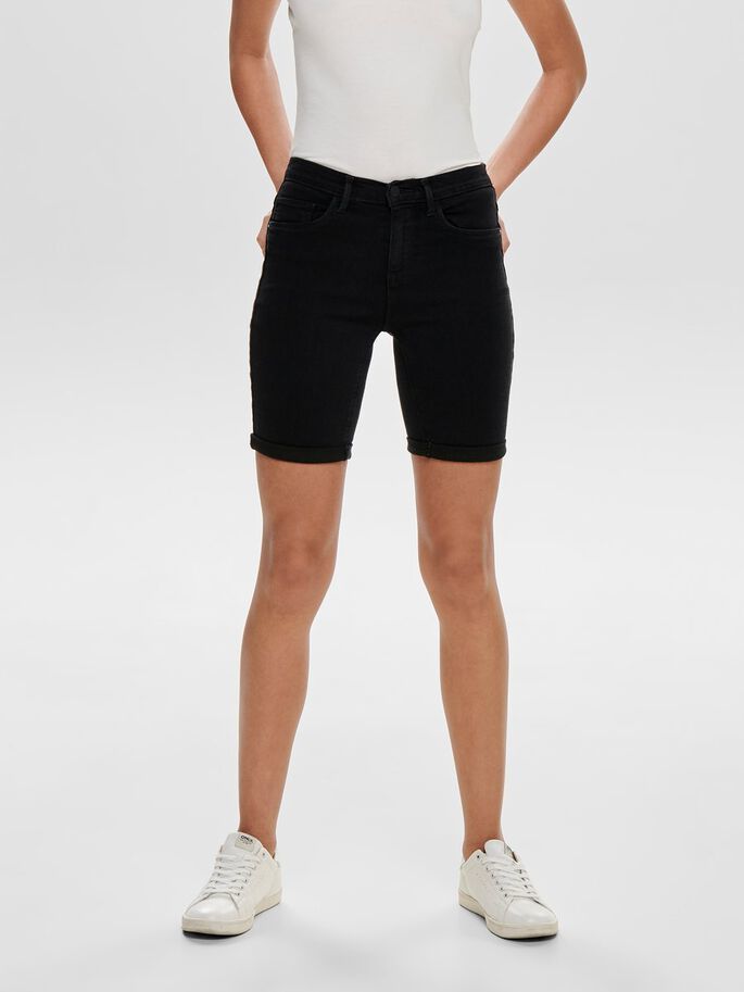 ONLY ONLRAIN LIFE MID LONG SHORTS - Black - Size M