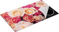 Chefcare Inductie Beschermer Roze Rozen Achtergrond - Bloemen - 89,6x51,6 cm - Afdekplaat Inductie - Kookplaat Beschermer - Inductie Mat