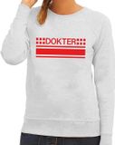 Bellatio Decorations Shoppartners Bv Dokter logo grijze sweater voor dames - Hulpdiensten verkleedkleding L