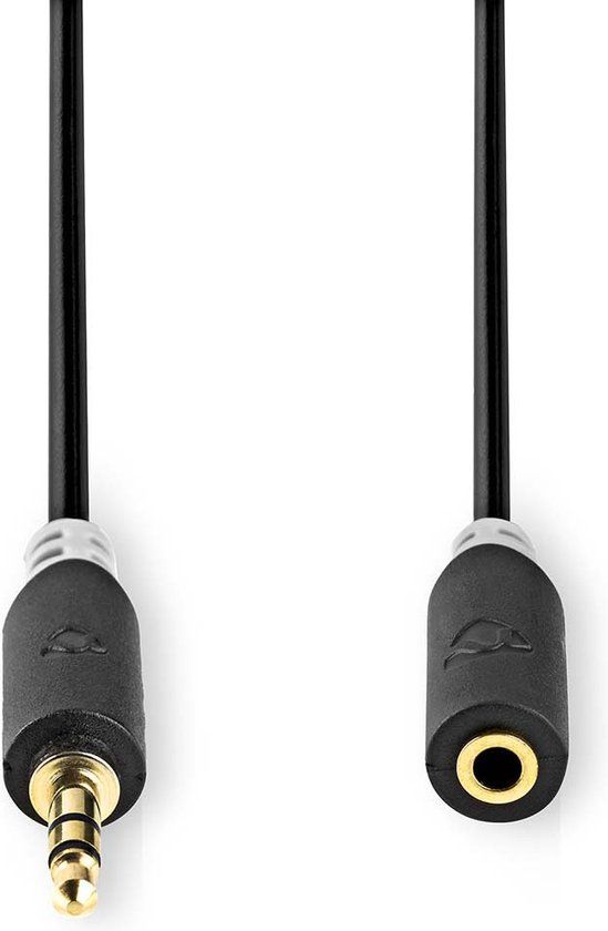 Nedis Stereo Audio Kabel - 3.5mm Male naar 3.5mm Female - 10m - Antraciet