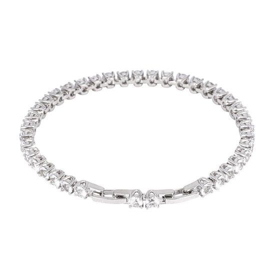 Di Lusso Armband Le Mans - Hoogwaardig Messing - Zilver - Dames - 19 cm