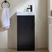 Hudson Reed Cluo 40cm Gris Noir meuble vasque avec lavabo et poignée barre en T noire
