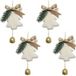 CLTYQ Christbaumschmuck Schneeflocken, Weihnachtsbaum Anhänger mit Glocke (4-tlg), Plüschdekoration, Weihnachtsbaum Ornamente für den Winter, Geschenk