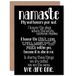 Groeting Gift Quote Typograaf Tekst Namaste Blackboard Definitie Verzegelde Groeting Card Plus Envelop Blank Binnenkant Cadeau Citaat