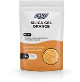 4DRY Orange Silica Gel | 1 kg | Hersluitbare zak | Silica Gel voor filamenten, elektronica, luchtfiltratie etc | Oranje 3 - 5 mm | Met indicator en herbruikbaar