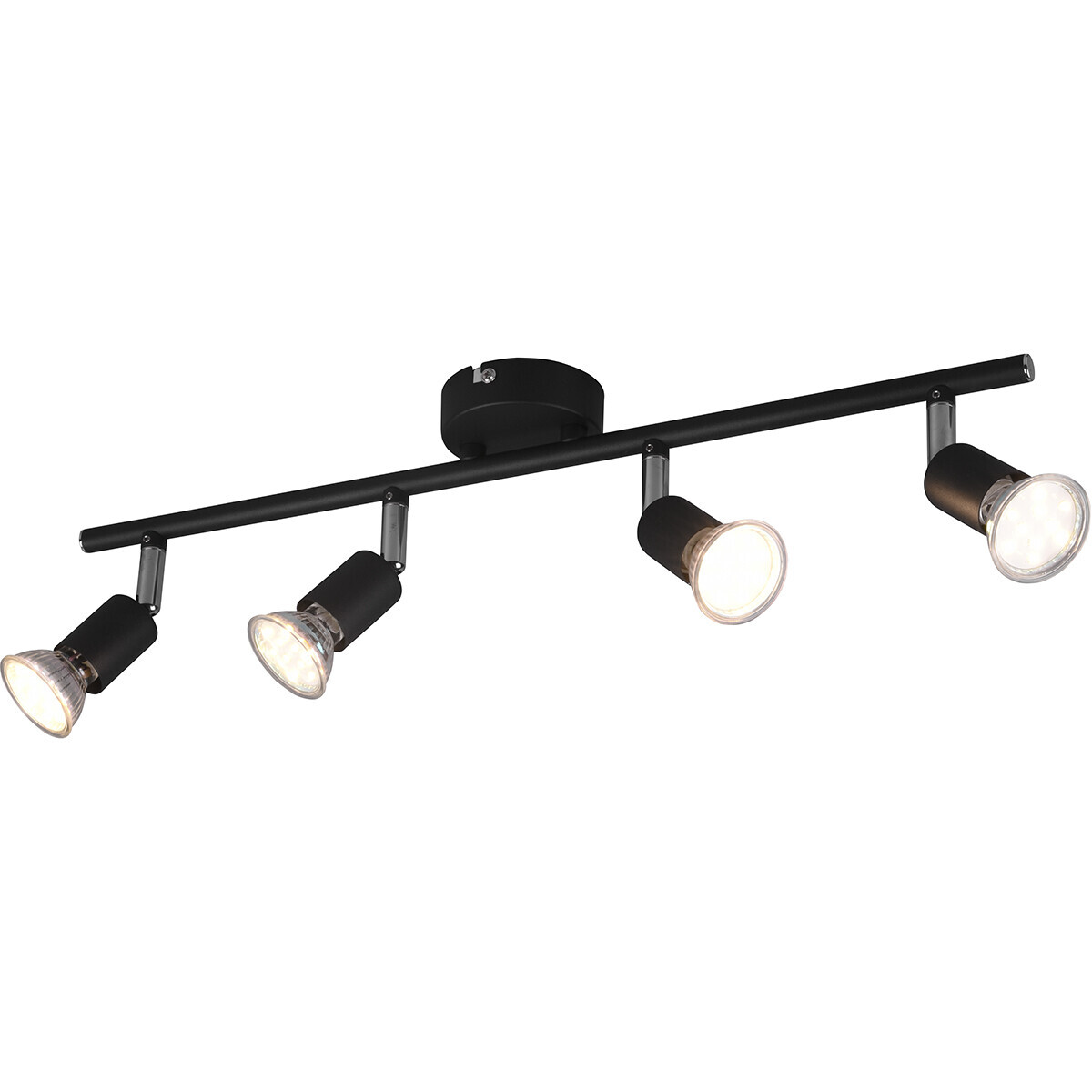 BES LED LED Plafondspot - Trion Pamo - GU10 Fitting - 4-lichts - Rond - Mat Zwart - Aluminium