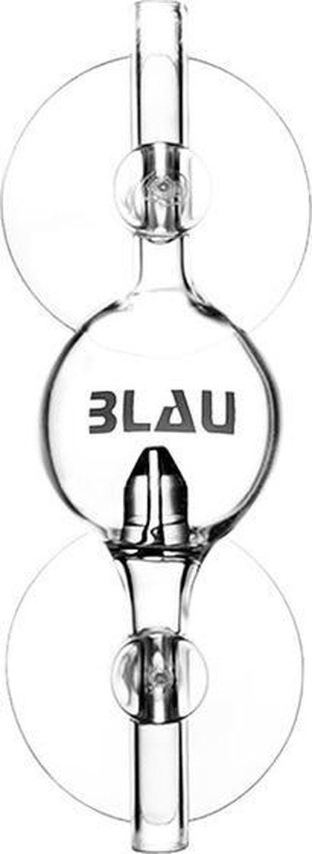 Blauwe glazen CO2 bellenteller