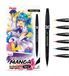 Pentel Manga Fantasy tas, 6 penseelstiften + 1 opvouwbare beker