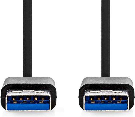 Nedis USB-Kabel - USB 3.2 Gen 1 - USB-A Male - USB-A Male - 1.00 m - Zwart