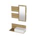 WELL HOME MOBILIARIO & DECORACIÓN Set van spaanplaat met melamine coating, met spiegel, in wit - saffier eiken