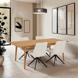 Giga Meubel Table à manger Nyborg Extensible Naturel Oil - Placage de chêne - 200/300x100x75 cm