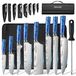 Set de couteaux Couteau de chef - 8 pièces - Acier inoxydable à haute teneur en carbone - Avec sac de roulement - Professionnel