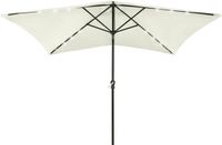 vidaXL Parasol met LED's en stalen paal 2x3 m zandkleurig
