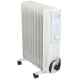 alpina Olieradiator 2000W – Elektrische Radiator met Instelbare Thermostaat – Oliegevulde Radiator met Koord Opbergruimte, Instelbare Temperatuur en Oververhittingsbeveiliging