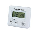 Fackelmann Kortstondige wekker, digitale keukenklok, magnetische eierwekker (kleur: wit), hoeveelheid: 1 stuk