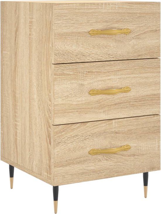 vidaXL Nachtkastje 40x40x66 cm Bewerkt Hout Sonoma Eikenkleurig