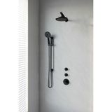 Saniclass Brauer Zwart Thermostatische Inbouwdoucheset 20cm Hoofddouche Wandarm 3 Standen Handdouche Glijstang Mat Zwart 5-S-036