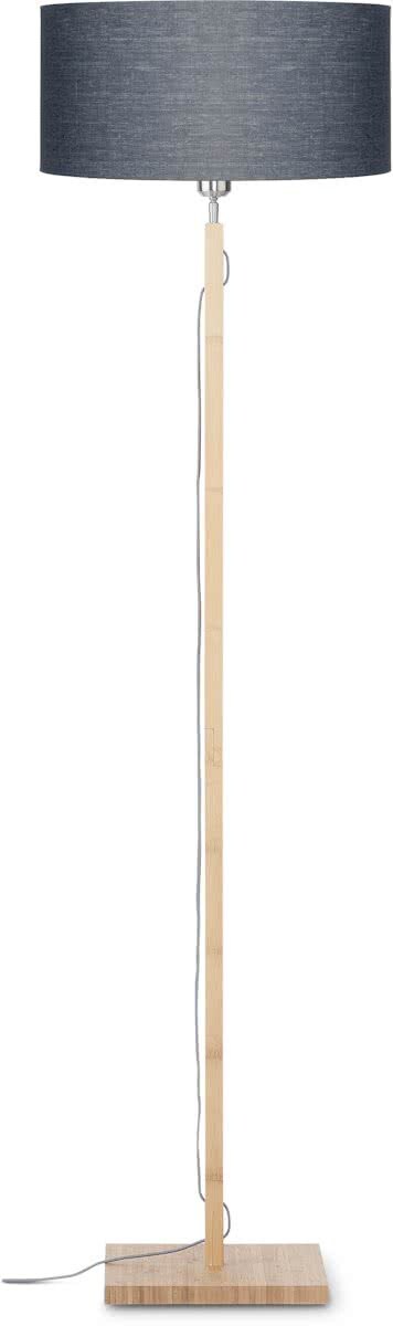 Good&Mojo Floor lamp Fuji bamboo h.167cm/shade 47x23cm eco linen, dark grijs