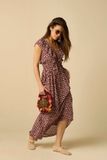 Sissy-Boy Donkerrode maxi jurk met ikat print