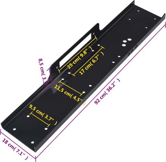 vidaXL Montageplaat - 12000 lbs - Staal - Zwart - 2 jaar garantie