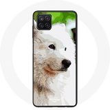 Maniacase Hoesje voor Samsung Galaxy A22 4G Samojeed Hond Wit