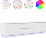 vidaXL TV-meubel met LED-verlichting, wit, 193,5x41x50 cm