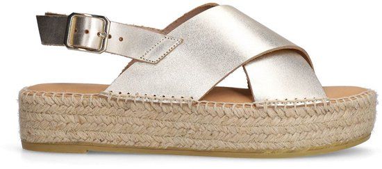 Sacha - Dames - Gouden leren plateau sandalen - Maat 41
