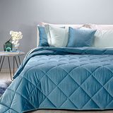 Caleffi 1001712 Fluwelen dekbed voor tweepersoonsbed, blauw