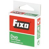 FIXO Duo 75600300 Dubbelzijdig plakband, 15 mm x 5 m, zuur- en ignine-vrij, perfect voor knutselwerk met EVA-rubber en scrapbooking