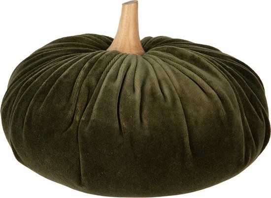 Clayre & Eef Decoratie Pompoen Ø 25x16 cm Groen Stof