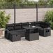 Maison Exclusive - Ensemble de meubles de jardin 8 pièces avec canapé et coussins, noir, en polyrotin