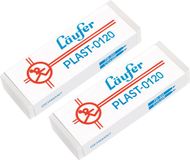 Läufer PLAST-0120 kunststof gum, 2 stuks in blister, blauw/rood/wit