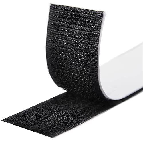 Fesoar Klittenband Zelfklevend Extra Sterk, Dubbelzijdig Klittenband Hook and Loop Tape (Zwart, 20mm x 8m)
