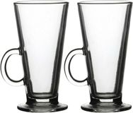 Urban Living Koffie glas - 2x - latte macchiato - met oor - 280 ml - transparant