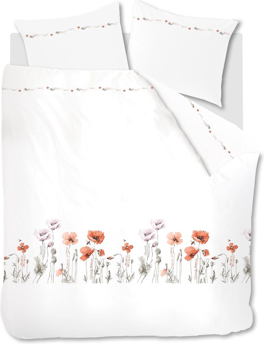 Marjolein Bastin Papaver Dekbedovertrek - Tweepersoons - 200x200/220 cm - Rood