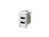 4box USB3.0 USB-voeding, 3 ampère, 2 uitgangen naar enkele module type A en type C-aansluiting, compatibel met Vimar Plana, wit