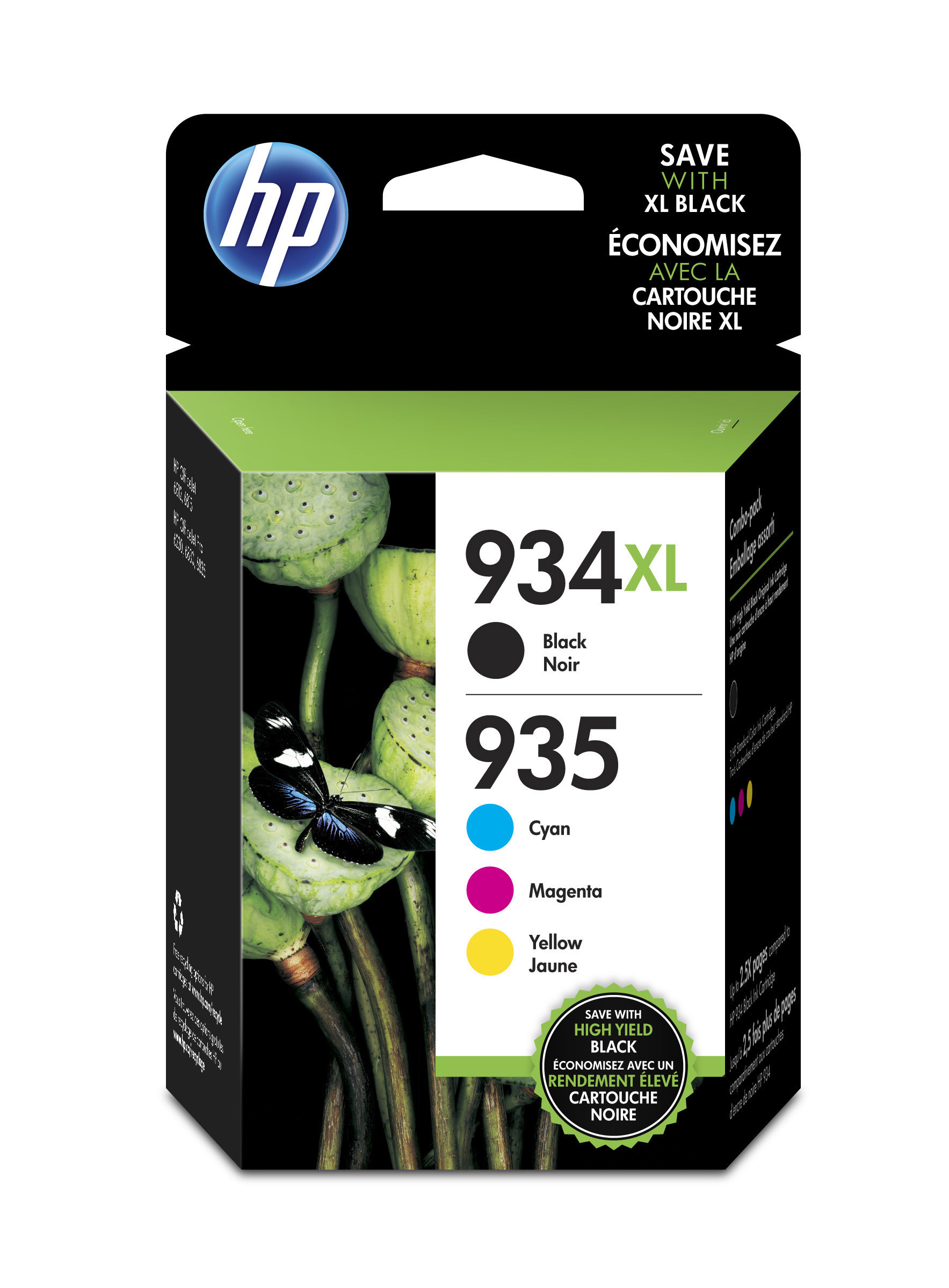 HP 934XL High Yield Black/935XL Cyan/Magenta/Yellow 4-pack cyaan, geel, magenta, zwart