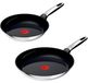TEFAL Set de poêles, acier inoxydable, Emotion, 2 pièces, noir/acier inoxydable, diamètre 28 cm