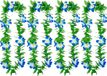 Boland Hawaii krans/slinger - 4 stuks - Tropische kleuren mix groen/blauw