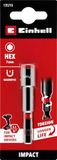 Einhell Magnetische impact-zeskantige dopsleutel met 1/4 inch E 6,3 schacht, 7 mm, chroom vanadium, torsiezone, permanente magneet, rode gekleurde ring