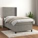 VidaXL Lit plateforme avec matelas, velours, gris clair, 90x200 cm