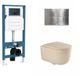 QeramiQ Dely Swirl Toiletset - Inbouwreservoir - Beige