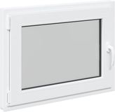 vidaXL Kelderraam RISOR Wit 90 x 70 cm Dubbel Glas PVC Links Binnendraaiend
